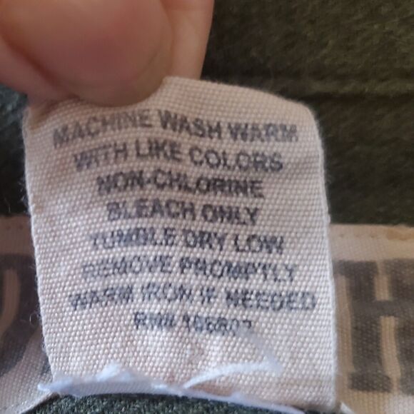 Duluth Trading Mens Heavy Cotton Army Green Button Up Shirt Size XL Gorpcore - Picture 10 of 10